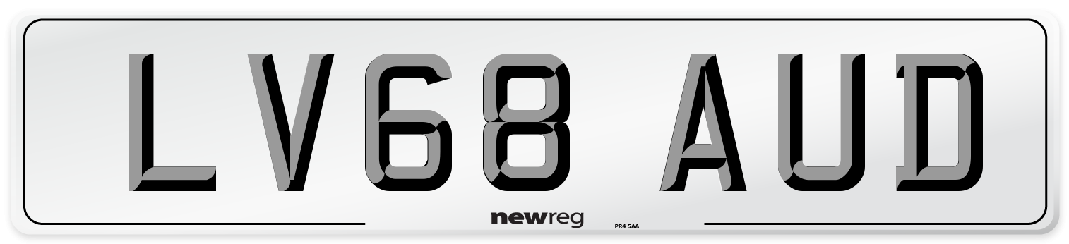 LV68 AUD Number Plate from New Reg